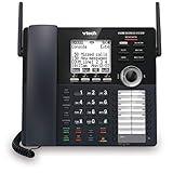 VTech AM18447 Main Console 4-Line Expandable Small Business Office Phone System with Answering Machine, Intercom, Auto Attendant & Music on Hold , Black