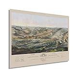 HISTORIX Vintage 1863 Gettysburg Battlefield Map - 18x24 Inch Vintage Gettysburg Wall Art - History Map of Gettysburg PA - Old Gettysburg Map - Bird's Eye View of Gettysburg Battlefield Civil War Map