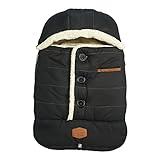 JJ Cole Bundle Me Winter Baby Car Seat Cover and Bunting Bag - Urban - Weather Resistant Baby Carrier Cover - Stroller Accessories and Winter Baby Essentials - Black