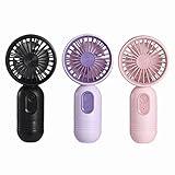 Mini Portable Fan 3 Pack, Cute Handheld Battery Operated Lightweight Small Personal Fans with 3 Speeds and USB Rechargeable Eyelash Fan for Stylish Girl Kids Women Men Office Outdoor Travel Camping