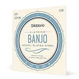 D'Addario Banjo Strings, Nickel-Plated Steel, EJ60, Light Gauge 9-20, 5-String Set, Pack of 1