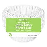 Amazon Basics Basket Coffee Filters for 8-12 Cup Coffee Makers, White, 200 Count