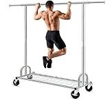 HOKEEPER Clothing Garment Rack Capacity 525LBS Clothing Racks on Wheels Rolling Clothes Rack for Hanging Clothes Heavy Duty Collapsible Commercial