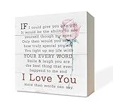 Love Wood Signs, Wooden Box Sign Desk Decor, Sentimental Poem for Her, Rustic Farmhouse Decor for Anniversary, Valentines Day Gift for Her Husband Wife, I Love You More Than The Words Can Say