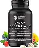 Primitive Scientific Whole Food Multivitamins for Adults & Seniors - Multivitamins for Women & Men - 2X a Day Adult Vitamins with Vitamin A, C & D3 - Natural & Sugar-Free | 60 Caps [30 Servings]