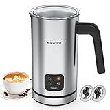 BIZEWO Milk Frother Electric, Coffee Frother, Warm and Cold Milk Foamer, 4 IN 1 Automatic Milk Warmer Stainless Steel with Touch Screen, Frother for Coffee, Latte, Hot Chocolate