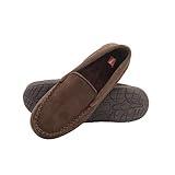 Hanes Mens Moccasin Slipper House Shoe With Indoor Outdoor Memory Foam Sole Fresh IQ Odor Protection , Brown/Brown , Medium