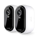 Arlo Essential Security Camera 2K | Indoor - Outdoor | 2nd Gen | Wireless with Spotlight, 2-Way Audio, Color Night Vision, Live Stream, Motion Activiation, Real Time Notifications - White, 2 Camera