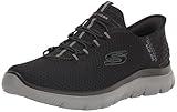 Skechers Men's Summits High Range Hands Free Slip-in Sneaker, Black/Charcoal, 12 Wide