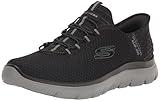 Skechers Men's Summits High Range Hands Free Slip-in Sneaker, Black/Charcoal, 10