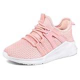 RUNSIDE Boys Girls Tennis Shoes Kids Lightweight Breathable Sneakers Lace-up Running Athletic Shoes for Toddler/Little Kid/Big Kid Pink