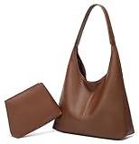 Slouchy Hobo Bags for Women Tote Bag Retro PU Leather Crossbody Bag Soft Shoulder Purses Handbags Large Capacity 2pcs