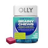 OLLY Chill Thinker Brainy Chews, Plus L-Theanine, Magnesium & Omega-3 for a Relaxed State of Mind, Pomegranate Blueberry Flavor, 20 Count