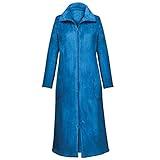 Collections Etc Cozy Plush Zip-Front Collared Long Sleeve Lounger Robe Royal Blue