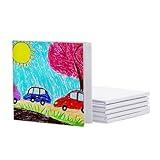 6 Pack 5.2 x 5.2 inch White Blank Hardcover Books for Kids to Write Stories, Unlined Scrapbook and Journal - 18 Sheets/36 Pages Each