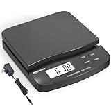 Amazon Basics Digital Postal Table Top Scale, AC Adapter, Counting Function, 65 pound Capacity, 0.1 Ounce Readability, Black