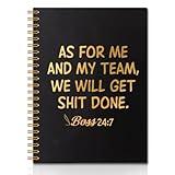 QYUVK As For Me And My Team, We Will Gold Foil Hardcover 160 Pages Spiral Notebooks, Funny Boss Day Gift For Men Women, Thank You Boss Gift, Going Away Gift for Boss Mentor Leader, Unique Office Gift