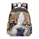 100% BLUE COLLAR Fashion Backpack, Portable and Water-Resistant English Bulldog Puppy Dog Backpacks, 11.8x16.5x5.9 Inch Spacious Shoulder Bag for Daily Commute, Travel Essentials