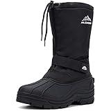 ALEADER Winter Boots for Men, Waterproof Snow Boots Hiking Shoes Black 13 D(M) US