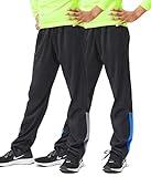 DEVOPS Boys Active Performance Workout Athletic Training Pants (Large, Black [2 Pack])