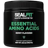 SEALFIT Essential Amino Acids Pre + During + Post Workout Powder. EAA + BCAA Aminos Supplement for Energy, Muscle Growth, and Recovery. EAAs and BCAAs Preworkout for Men & Women. Perfect Berry Flavor