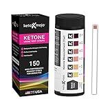 150 Ketone Test Strips with Free Keto Guide eBook & Free APP. Urine Test for Ketosis on Ketogenic & Low-Carb Diets. Extra-Long Strips.