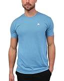 INTO THE AM Men's Fitted Crew Neck Logo Basic Tees - Modern Fit Fresh Classic Short Sleeve T-Shirts for Men (Heather Columbia Blue, X-Large)