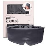 Kitsch Satin Sleep Mask - Eye Mask for Sleep, Softer Than Silk Satin Sleeping Mask Blindfold and Sleep Masks for Women and Men, Eye Care Travel Essentials - Charcoal Black