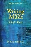 Writing about Music: A Style Sheet