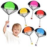 Parachute Toys for Kids, 6 Pack Outdoor Throwing Flying Toys, Unique Boys & Girls Easter Basket Stuffers