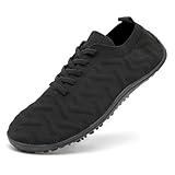 DLWKIPV Women Barefoot Shoes Slip-On Lightweight Minimalist Walking Shoes for Travel Hiking Casual Wear Daily Use Zero Drop Thin Sole Soft Breathable Upper All Black US 8