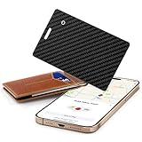 [Apple MFi Certified] Wallet Tracker Card with Apple Find My (iOS Only) Rechargeable Air Tracker Tags Bluetooth Wallet Finder IP68 Waterproof GPS Tracker Item Finder for Keys, Bags, Passport Black