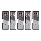 PNY 32GB Turbo Attache 3 USB 3.0 Flash Drive, Grey (Pack of 5)