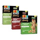 KIND® Bars Savory 18ct Variety Pack (Rosemary, Jalapeno and Paprika), 6g Protein, High Fiber, Gluten Free Snack Bars