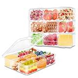 AQSXO 2 Pcs Snack Box Container, 9 Compartments Snack Containers Reusable Meal Prep Lunch Containers.