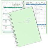 Wellness Planner & Fitness Log - Daily Diet & Health Journal with Weight Loss, Wellness Journal Notebook for Tracking Fitness, Sleep, Nutrition, Meal, Habits, A5(5.8 x 8.6 inch) (Green)