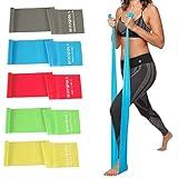 5 Pcs Professional Resistance Bands. Latex-Free, Elastic Band, Work Out Bands, Stretch Bands for Working Out Women or Men, Exercise Bands Set for Physical Therapy, Yoga, Pilates (5 Colour Set)