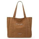 x Wrangler Denim Tote Bag for Women Shoulder Women Purses and Handbags Denim Handbags for Travel, Work WG69-8317BR