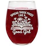 Book Lovers Wine Gift – Funny Wine Glass for Women Who Love Spicy Books – Bookish Gift for Readers, Dark Romance BookTok Lover Cup for Her