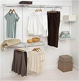 Rubbermaid Configurations Custom Closet Kit, 4-8 Ft. Adjustable Metal Wire Shelving, White Finish, Expandable Organization System, Hardware Included, for Home Closet/Pantry/Laundry/Mudroom