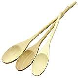 Chef Craft Select Maple Solid Spoon Set, 10, 12, 14 inch 3 Piece Set, Natural