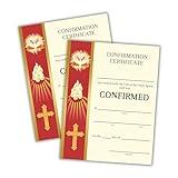 Catholic Confirmation Certificate Banner Line | 30 pk 8.5x11” First Holy Communion Paper Cards Bulk Gift of The Holy Spirit Religious Mass Card Sacraments Church