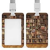 ID Badge Holders Neat Bookshelf Badge Holder with Lanyard ID Card Holder Name Badge Card Holder for Work ID Badge Sleeve for Work Office Teachers Programmers