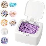 Dental Floss Picks Dispenser with Press Flip Top Cover - Quick Refill, Floss Pick Holder and Qtip Holder, Compact Storage Case for Home Use