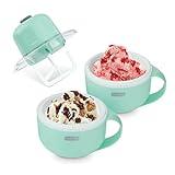 DASH My Mug Ice Cream Maker Machine (Aqua): Multi-Purpose Soft Serve Ice Cream Machine with (2) Bowls for Homemade Gelato, Sorbet, Frozen Yogurt, Built-In Ingredient Chute, Easy to Clean and Store