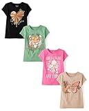 The Children's Place,Girls,Animal Short Sleeve Graphic T-Shirts,Multipacks,Animal Trends 4-Pack,Medium