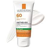 La Roche-Posay Anthelios Clear Skin Sunscreen Dry Touch SPF 60, Oil Free Sunscreen For Face, Oil Absorbing, Broad Spectrum SPF + Antioxidants, Non-Greasy, Oxybenzone Free, Travel Size