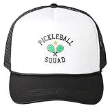 MIRMARU Retro Foam Mesh Trucker hat Trendy Design Summer Baseball Cap for Womens (US, Alpha, One Size, Pickleball Squad - Black)