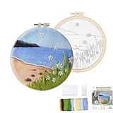 Wonafa DIY Wool Needle Felt Starter Kit - Beginner Kit with Wool Felt Bag, Needles, Photo Frame, Foam Mat, Felt Cloth and Instructions for Home Decor, Art Crafts (K2)