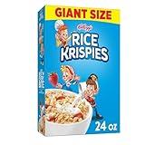 Kellogg's Rice Krispies Cold Breakfast Cereal, 8 Vitamins and Minerals, Rice Krispies Treats, Giant Size, Original, 24oz Box (1 Box)